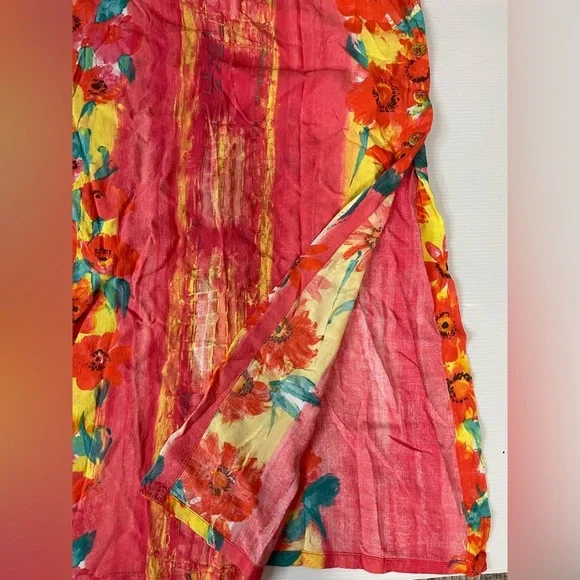 Jams World Fire Daisy Floral MIDI Maxi Dress Pockets Split Size Small - Picture 3 of 10